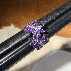 Lavish Purple Gemstone Women's Fashion, Costume Silvertone Ring